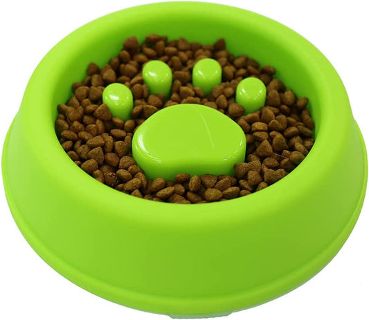 Healthy Non-Toxic Dog Bowls Slow Feeder,Non Slip Preventing Choking Dog Slow Feeder,Durable Pet Dog Slow Feeder Bowl for Puppies(Green)