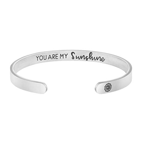 Joycuff Bangle Bracelets for Women Birthday Gifts for Her Silver Cuff Bangle Personalized Mantra Inspirational Daily Reminder (You got This) - .
