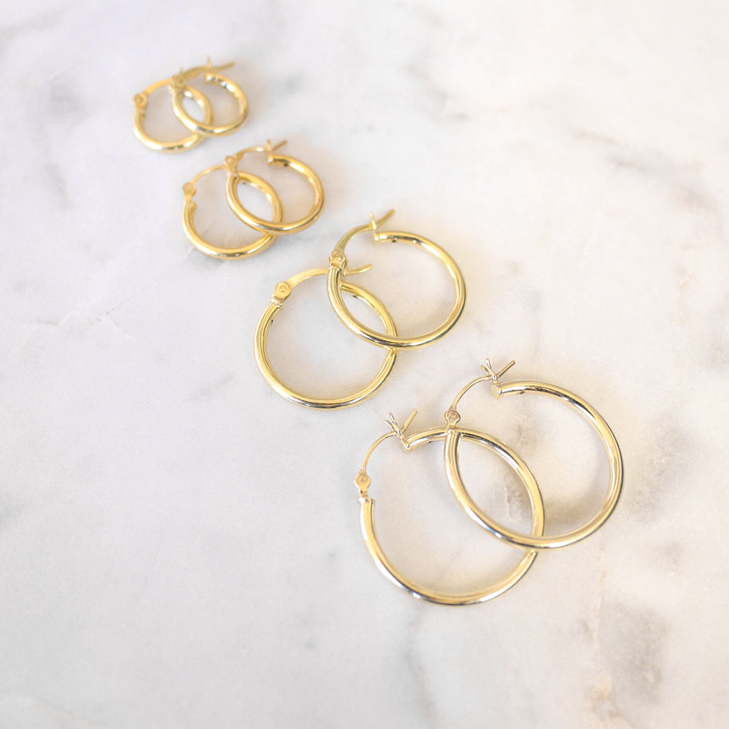 Gold Hoop Earrings - .