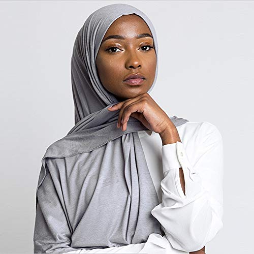 ZAKIA African Long Turban Hair Scarf Head Wraps Hijab Headwrap Headband for Black Women (Light Grey) - .