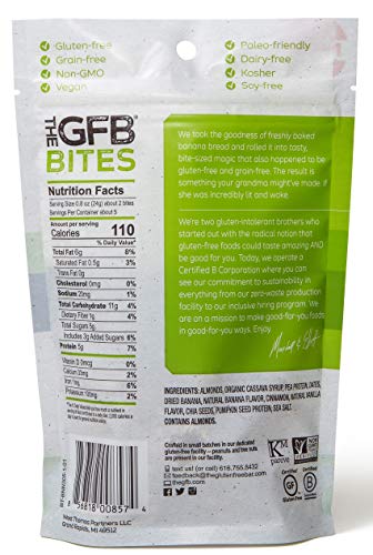 The GFB Gluten Free Protein Bites, Peanut Butter, 4 Ounce, Vegan, Dairy Free, Non GMO, Soy Free - .