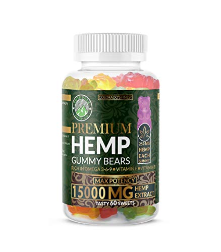 Hemp Gummies Premium 15000 Milligram High Potency- 250 Per Gummy Bear - .