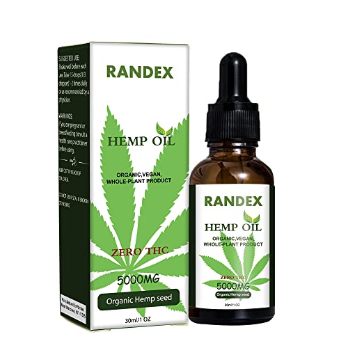 RANDEX (2 Pack) 5000mg Organic Cold-Pressed Hemp Oil - .