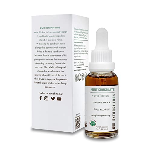 Extract Labs Mint Chocolate Pure Organic Hemp Oil  - 2000mg - .