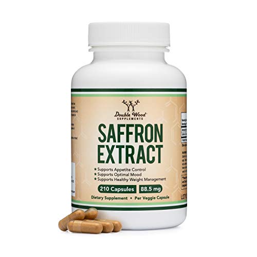 Saffron Supplement - Saffron Extract 88.5mg Capsules (210 Count) for Eyes, Retina, and Lens Health (Appetite Suppressant for Healthy Weight Management) by Double Wood Supplements - .