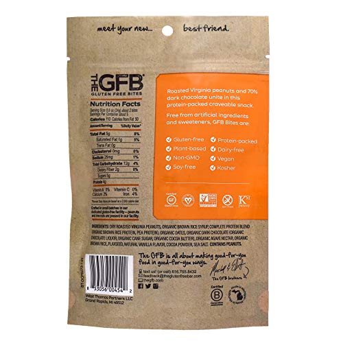 The GFB Gluten Free Protein Bites, Peanut Butter, 4 Ounce, Vegan, Dairy Free, Non GMO, Soy Free - .