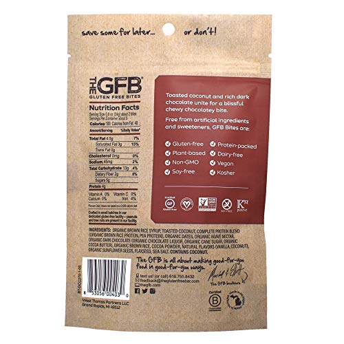 The GFB Gluten Free Protein Bites, Peanut Butter, 4 Ounce, Vegan, Dairy Free, Non GMO, Soy Free - .