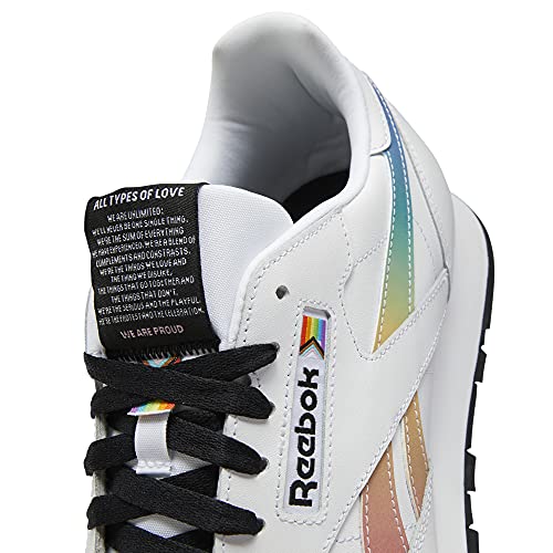 Reebok Unisex Classic Leather Sneaker, Pride/White/Black, 7 US Men - .