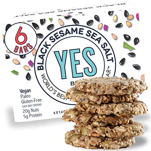 YES BAR – Dark Chocolate Chip – Plant Based Protein, Decadent Snack bar – Vegan, Paleo, Gluten Free, Low Sugar, Healthy Snack, Breakfast, Keto Friendly, Kids Snack, (6 Count) - .