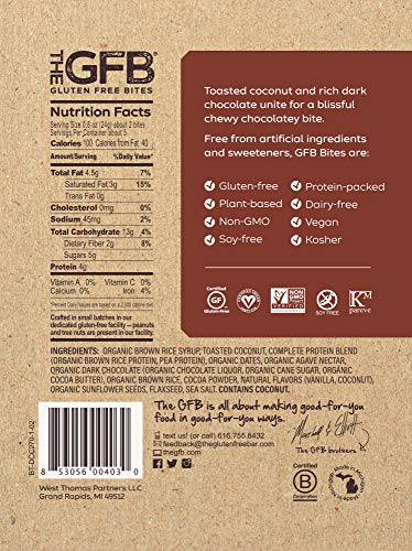 The GFB Gluten Free Protein Bites, Peanut Butter, 4 Ounce, Vegan, Dairy Free, Non GMO, Soy Free - .