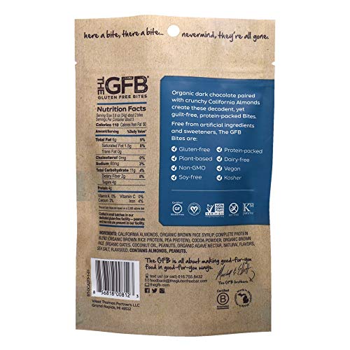 The GFB Gluten Free Protein Bites, Peanut Butter, 4 Ounce, Vegan, Dairy Free, Non GMO, Soy Free - .