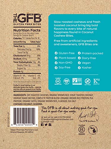 The GFB Gluten Free Protein Bites, Peanut Butter, 4 Ounce, Vegan, Dairy Free, Non GMO, Soy Free - .