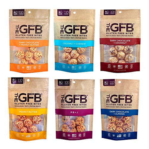 The GFB Gluten Free Protein Bites, Peanut Butter, 4 Ounce, Vegan, Dairy Free, Non GMO, Soy Free - .