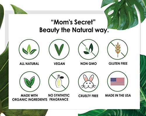 Mom's Secret Natural Flawless Face Makeup Primer, Organic, Vegan, Gluten Free, Non GMO, For All Skin Types, Paraben Free, Cruelty Free, Made in the USA, 1oz - .