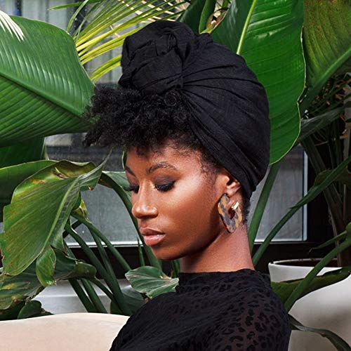 ZAKIA African Long Turban Hair Scarf Head Wraps Hijab Headwrap Headband for Black Women (Light Grey) - .