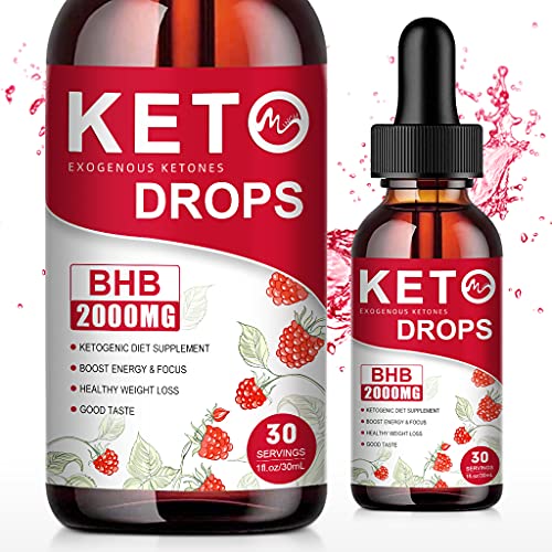 (2 Pack) BHB Keto Diet Drops - Raspberry Ketones Weight Loss Drops with BHB Exogenous Ketones - Boost Energy & Focus, Appetite suppressant and Weight Loss Supplements for Women & Men - 1 fl.o - .