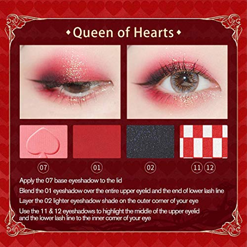 ZEESEA Eyeshadow Palette The British Museum Alice Series Eyeshadow Power Highly Pigmented Matte Glitter Makeup Long Lasting Shimmer Make Up 12 colors (02# Alice) - .