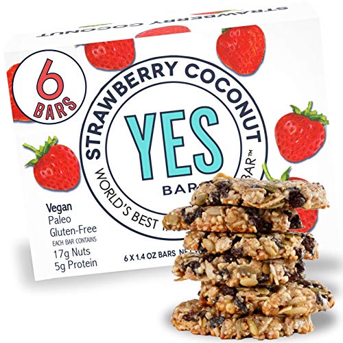 YES BAR – Dark Chocolate Chip – Plant Based Protein, Decadent Snack bar – Vegan, Paleo, Gluten Free, Low Sugar, Healthy Snack, Breakfast, Keto Friendly, Kids Snack, (6 Count) - .