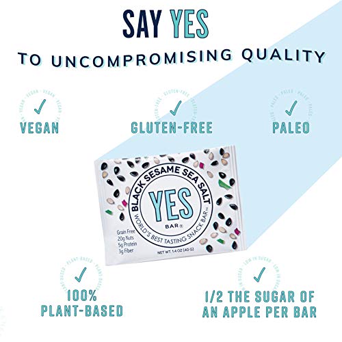 YES BAR – Dark Chocolate Chip – Plant Based Protein, Decadent Snack bar – Vegan, Paleo, Gluten Free, Low Sugar, Healthy Snack, Breakfast, Keto Friendly, Kids Snack, (6 Count) - .