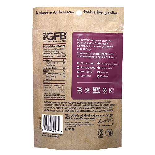 The GFB Gluten Free Protein Bites, Peanut Butter, 4 Ounce, Vegan, Dairy Free, Non GMO, Soy Free - .