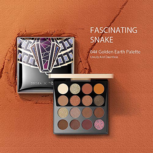 ZEESEA The British Museum Egypt Collection Eyeshadow Shimmer Matte Glitter (#04 GOLDEN EARTH) 16 Colors Eyeshadow Palette - .