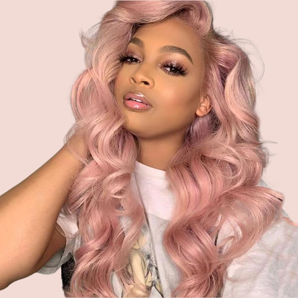 Lace Front Pink Wig Body Wave - .