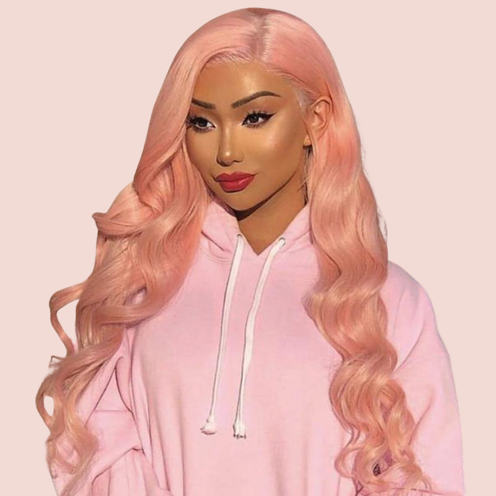 Lace Front Pink Wig Body Wave - .