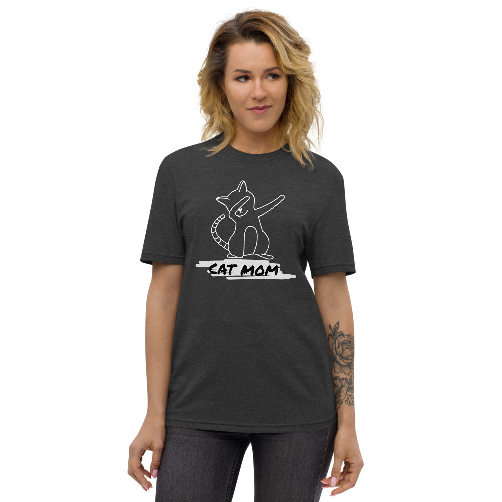 Eco Friendly Recycled Cat Mom T-Shirt - .