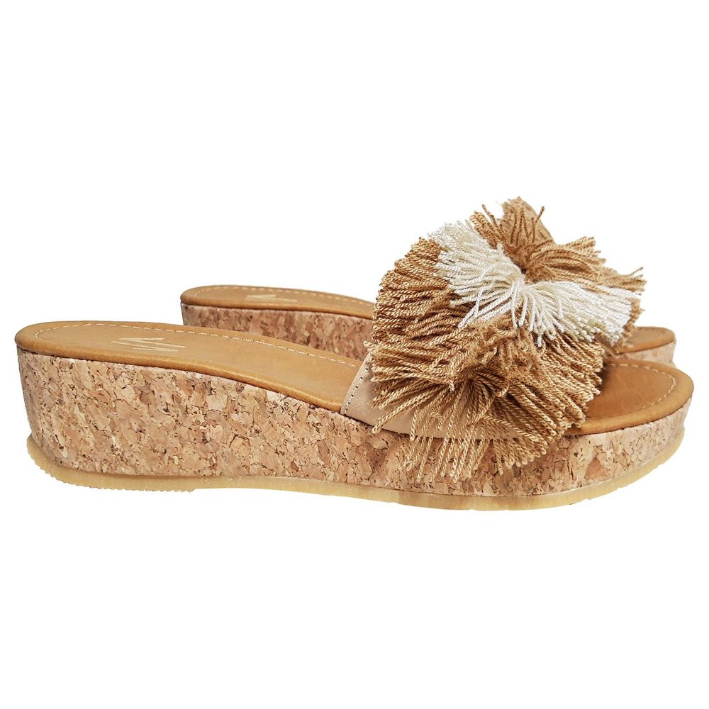 Espadrille Sandals Mambo Biege Leaves - .