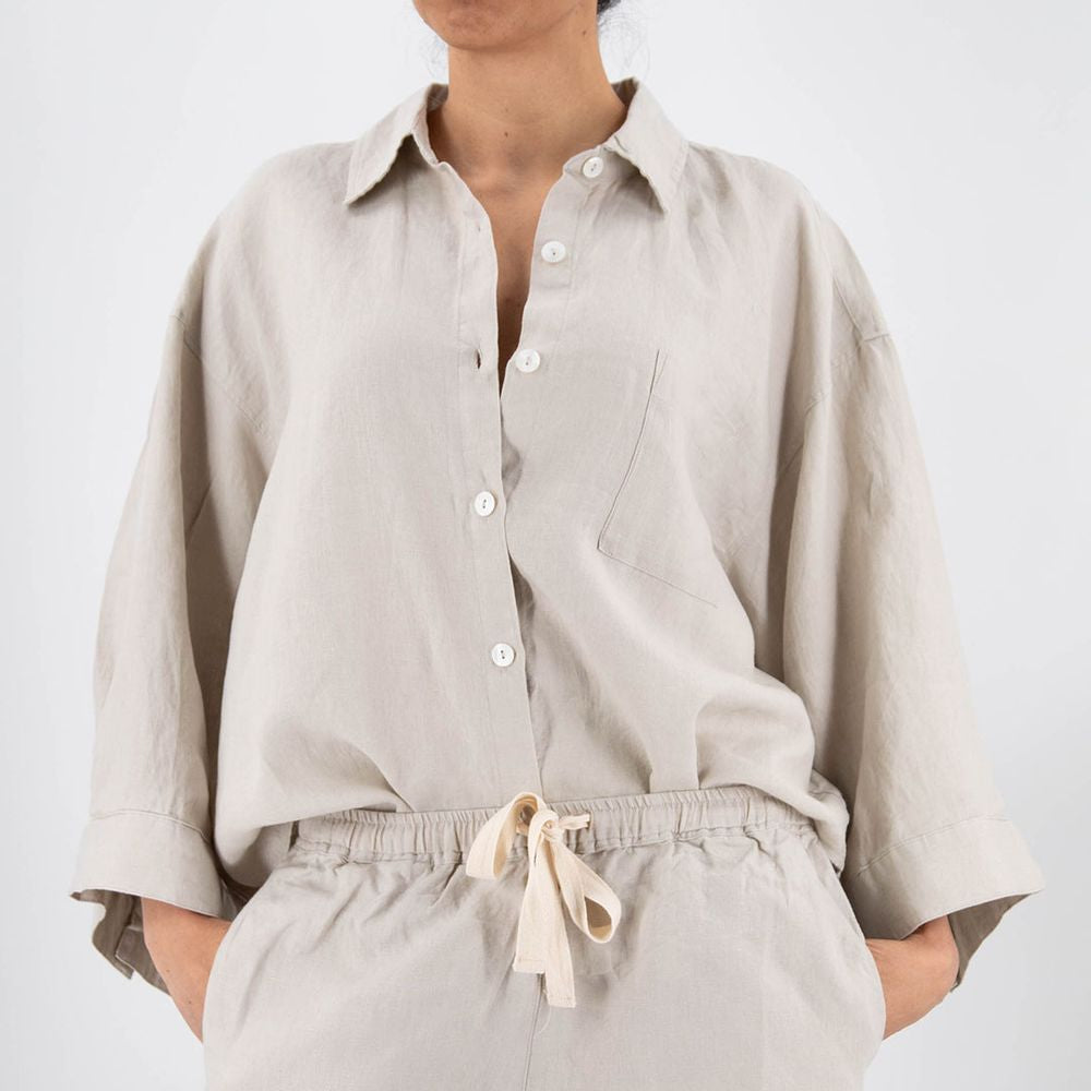 Organic French Flax Linen Top - .