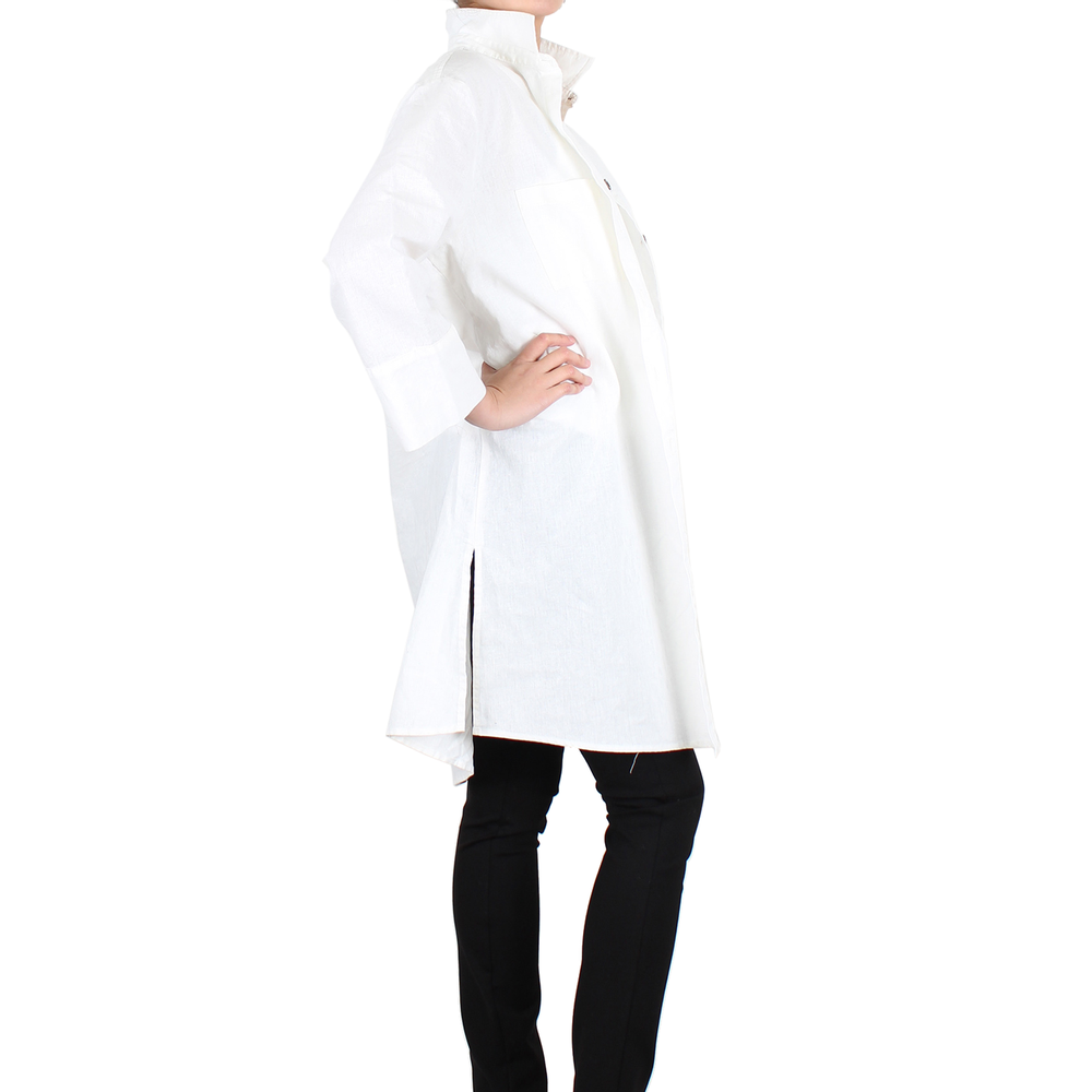 Way Beyoung Women's White Long Sleeve Button-Down Long Jacket - .
