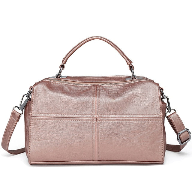 Vegan Leather Crossbody Handbag - .