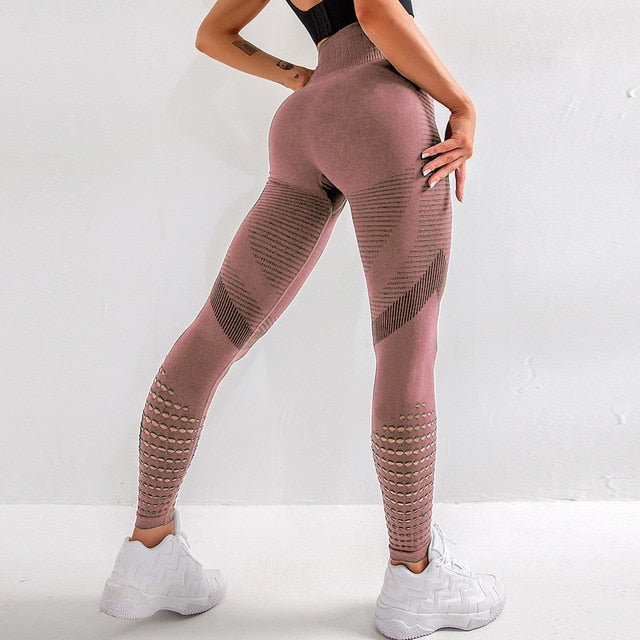 Seamless High Waist Push Up Leggings - .