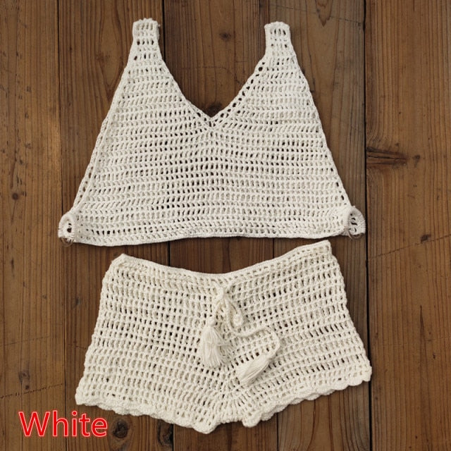 Handmade Crochet Cover UP Bikini Shorts - .
