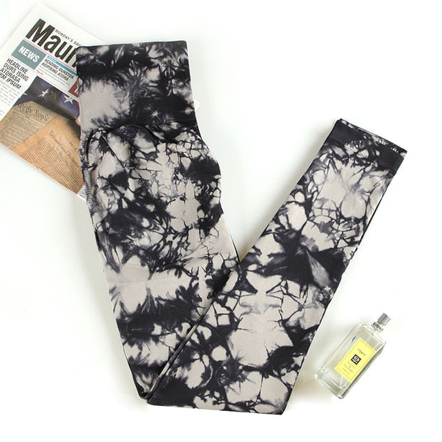 Printing Tie Dye Seamless Leggings - .