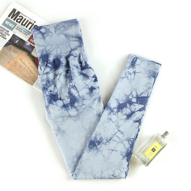 Printing Tie Dye Seamless Leggings - .