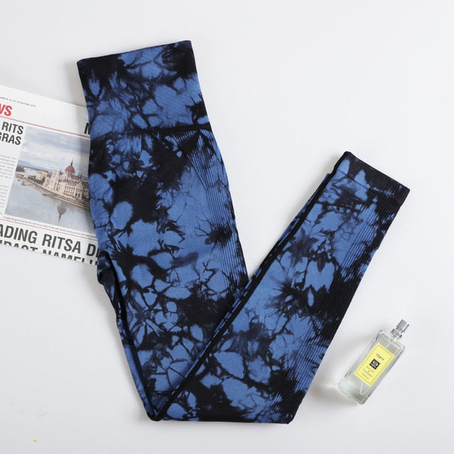 Printing Tie Dye Seamless Leggings - .