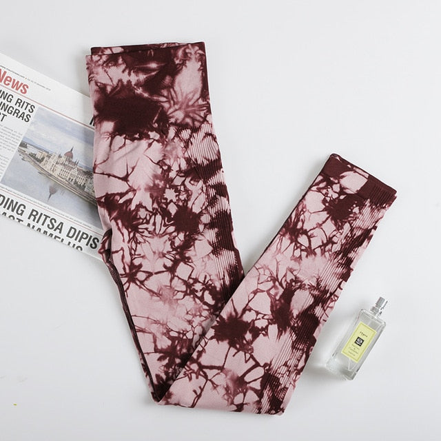 Printing Tie Dye Seamless Leggings - .