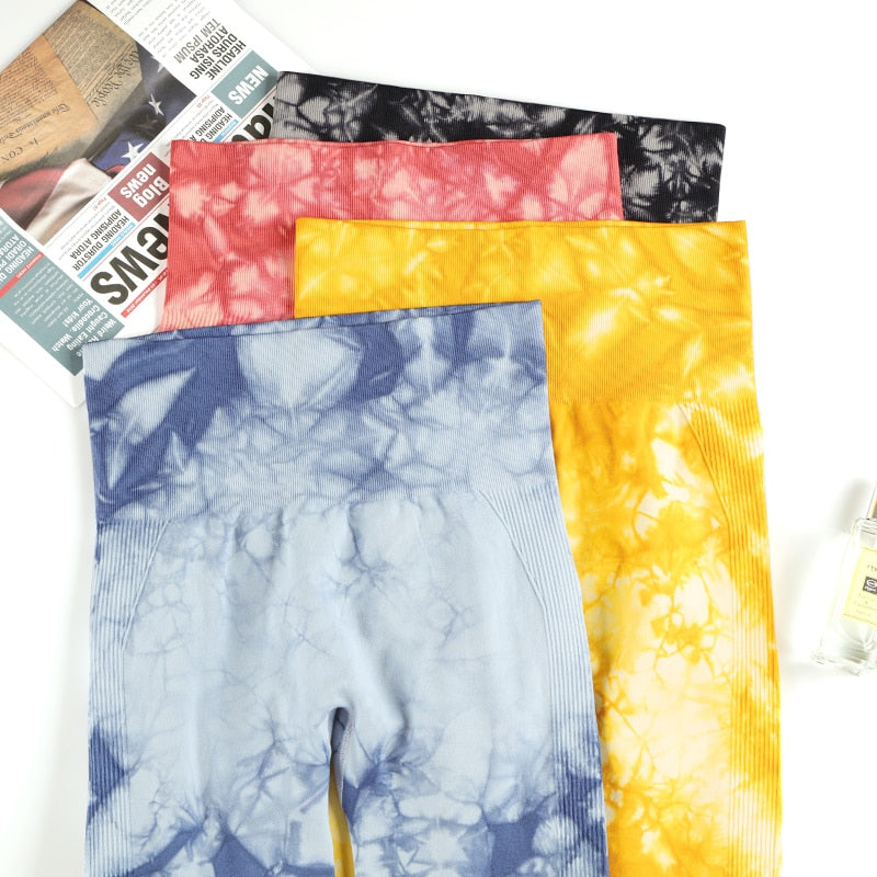 Printing Tie Dye Seamless Leggings - .