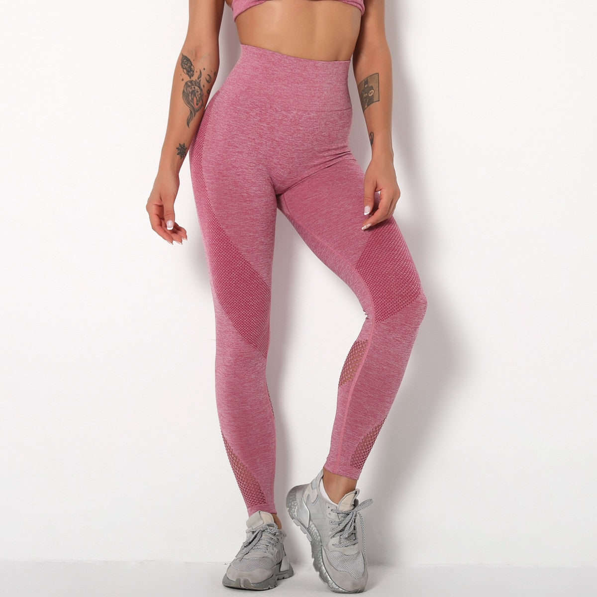 High Waist Seamless Leggings - .